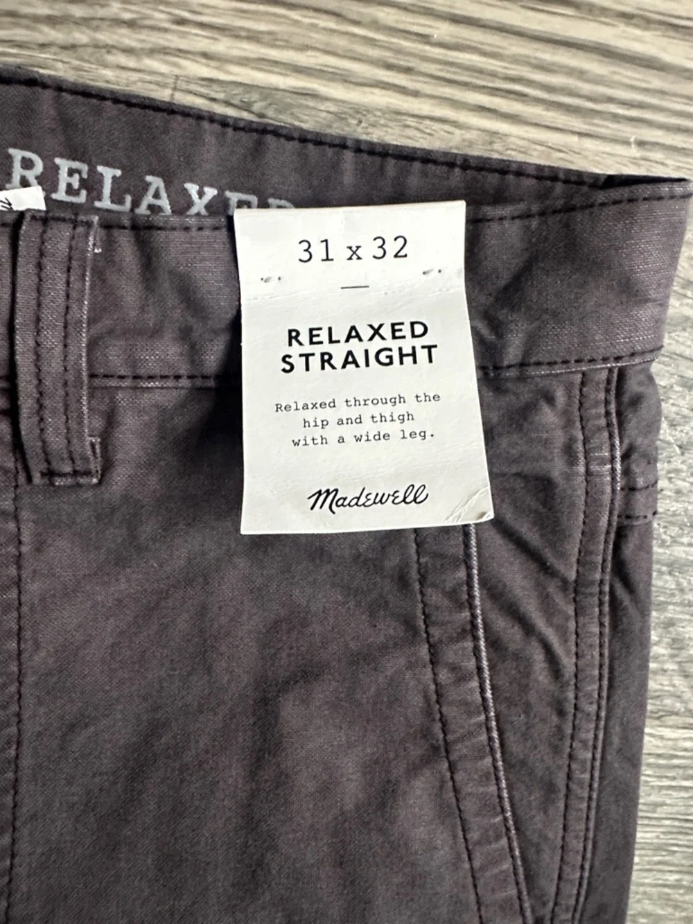 Madewell NWT relaxed straight workwear pant mens in‎ black coal  31x32